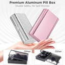 Zannaki Metal XL Weekly Pill Organizer 2 Times a Day, Large Travel Daily Pill Box 7 Day, Portable Week Twice Pill Holder Container, AM PM Pill Case for Medicine Vitamin Medication Supplement, Silver 6