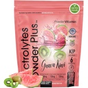 PowderVitamin Electrolytes Powder Plus (100 Servings) Guava Kiwi Electrolyte Powder, Zero Calorie, Keto, 0 Sugar, No Maltodextrin, 1000mg Potassium, 120mg Calcium, 120mg Magnesium, Hydration Powder