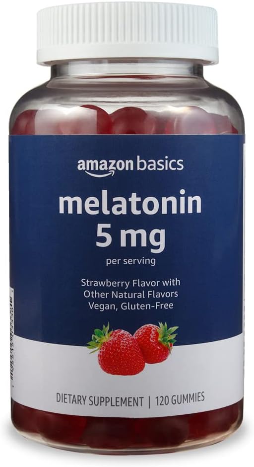 (原始内容存档于2018-09-21) (英语). Basics Melatonin, Sleep Supports Gummys, Strawberry Flavor, 5mg, 120 Count (Previously Solimo).