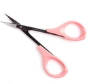 眉毛剪刀 4英寸弯曲的小手工业剪刀 眉毛伸展无污钢1PC (Pink Curved)