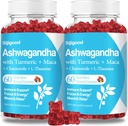 2 Pack Ashwagandha Gummys with L-theanine, Ashwa Root Supplement Gummy for Women Men, 120 混合贝里火焰古米