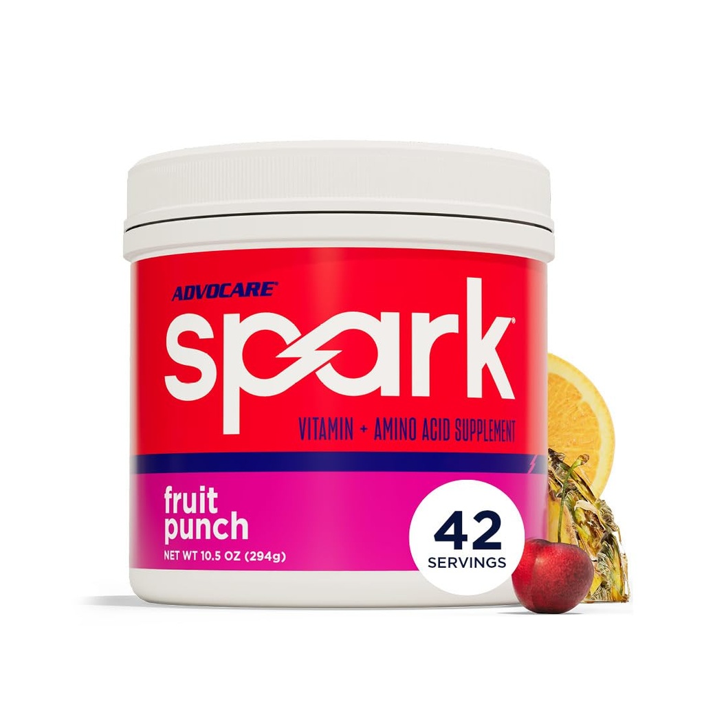 AdvoCare Spark - Energy Drink Mix - Vitamin & Amino Acid Supplement - Supports Energy & Focus - Portable Immune Support - Sugar-Free - Fruit Punch (10.5 oz)