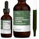 Earth Harmony Lymphatic Drainage Drops, Lymph Detox - Supplement with Soursop, Cat's Claw Bark, Astragalus, Wormwood, Lymph Node Detox, Lymphatic Support Cleanse (2 Oz)