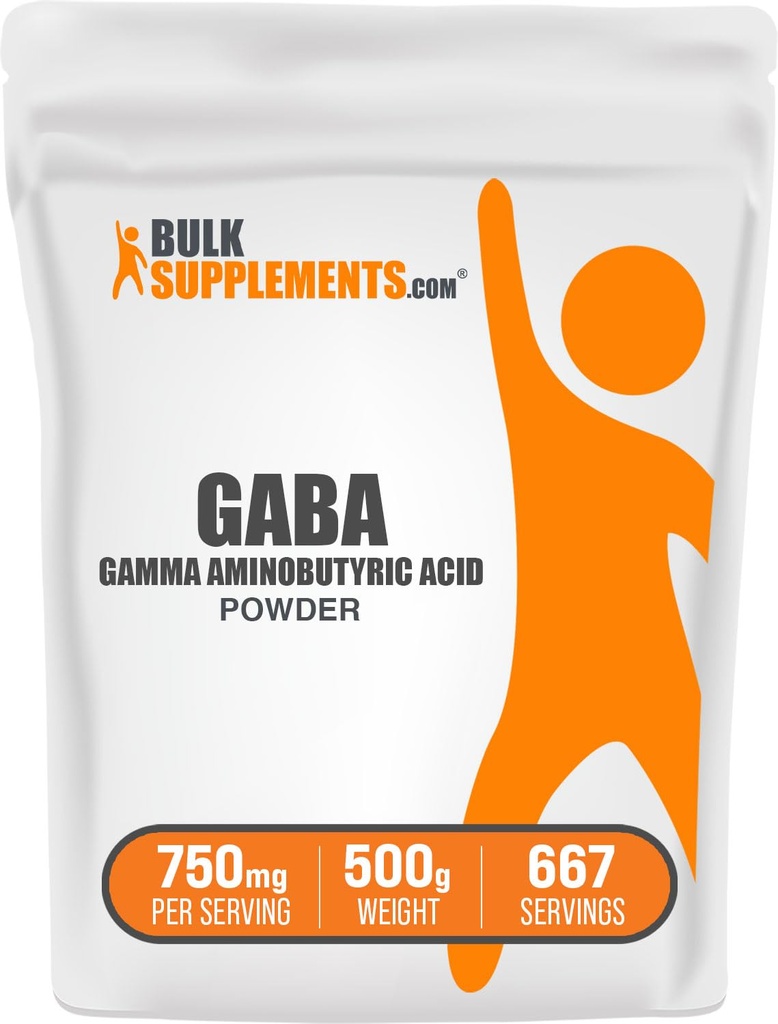 Bulk Assupports.com GABA 粉末 - Gamma 氨基丁酸,GABA 补充剂 氨基酸补充剂 - Gluten 免费,每服750毫克,500g(1.1磅)(包1)