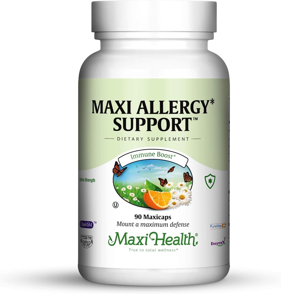 Maxi 健康过敏支持维生素C与MSM Sinus & Nasal Health, 90 Count