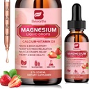 Magnesium Liquid Drop, Magnesium Glycinate Supplement Complex with Magnesium Taurate, Citrate, Calcium, Potassium, Vitamin, Zinc - Support Relaxation, Energy and Bowel Health