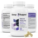 SleepSupport - Natural Sleep Aid for Adults to Help Promote Calm and Relaxation - Organic Sleep Supplement with Ashwagandha, Valerian Root, Magnesium, Melatonin, Glycine, L-Tryptophan - 60 Capsules