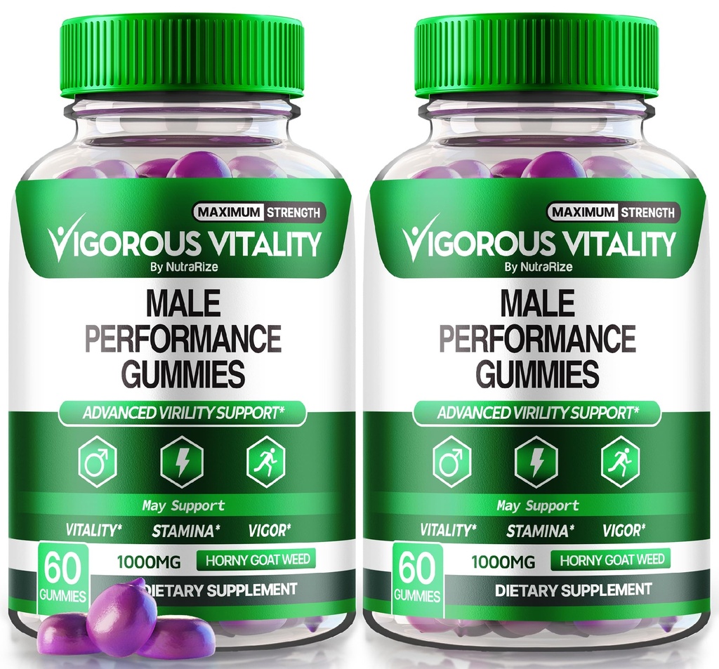 NutraRize (2 Pack) Vigorous Vitality Gummies, Vigorous Vitality Male Enhancement Gummies, Increased Confidence and Stamina Vitality Gummy, Horny Goat Weed for Men Gomitas Enchantment (120 Gummies)