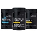Sports Research® Magtein Magnesium L-Threonate Capsules (2000mg, 90 Capsules), Vegan Vitamin D3 + K2 w/Organic Coconut Oil (5000iu VIT. D 100mcg Mk7 VIT. K, 60 Softgels) and L-Theanine (200mg, 60 ct)