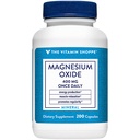 The Vitamin Shoppe Magnesium Oxide 400 mg Supplement, Daily Magnesium Mineral for Muscle Relaxation, Bone Health, and Energy Production Support for Men and Women, Gluten Free, Dairy Free, 200 Capsules