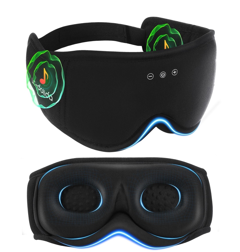 BambooCotton 3D Bluetooth Sleep Mask, LC-dolida 2026 New Sleep Headphones, Wireless Comfort, Sustainable Luxury for Better Sleep