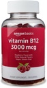 基本维生素B12 3000 mcg Gummys, 正常的能源生产和代谢, Immune系统支持, Raspberry, 200 Counts (2包100), 每服务2