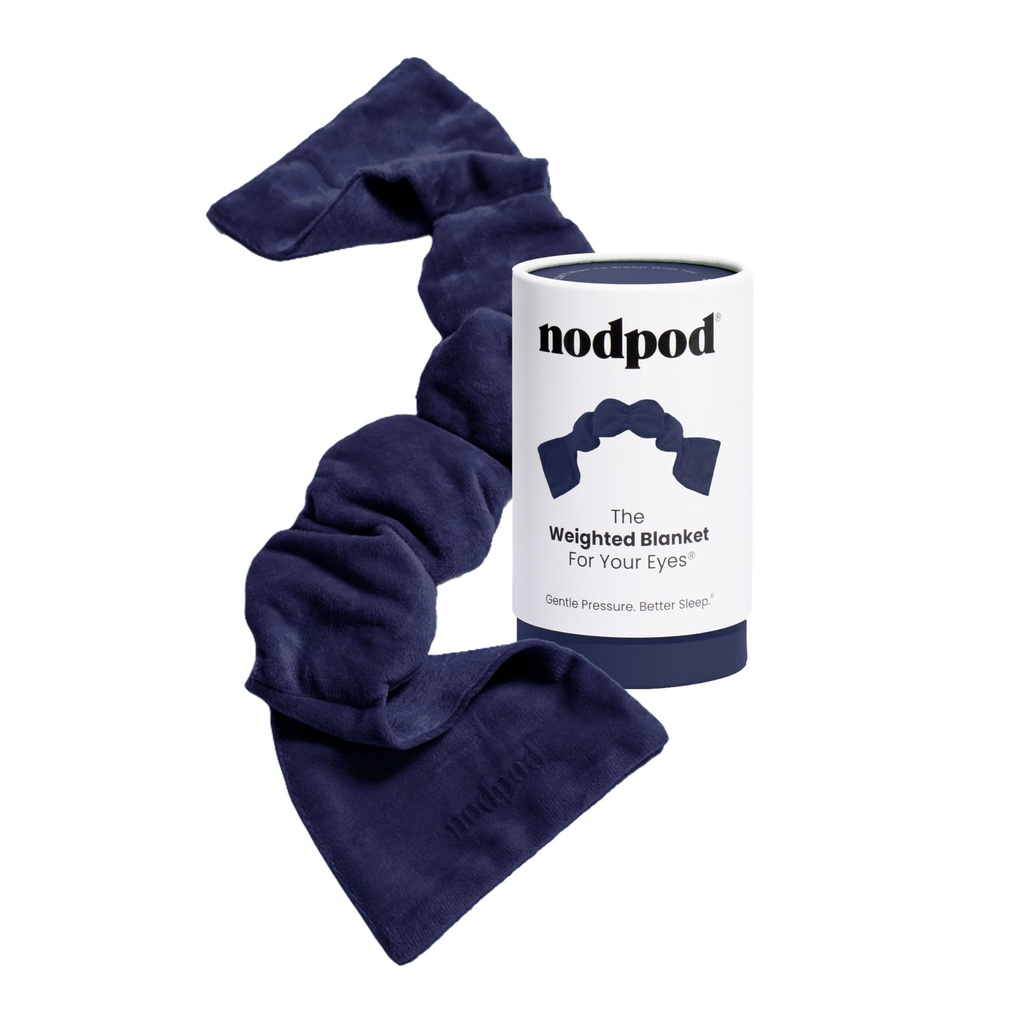 nodpod Patented Gentle Pressure Sleep Mask, Weighted Eye Mask | Patented Light Blocking Design for Sleeping, Travel & Relaxation, Bead Filled, Machine Washable, BPA-Free, Midnight