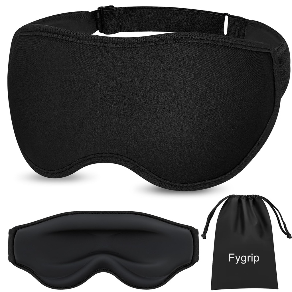 Fygrip 3D Eye Mask Sleep Mask for Men & Women, Black