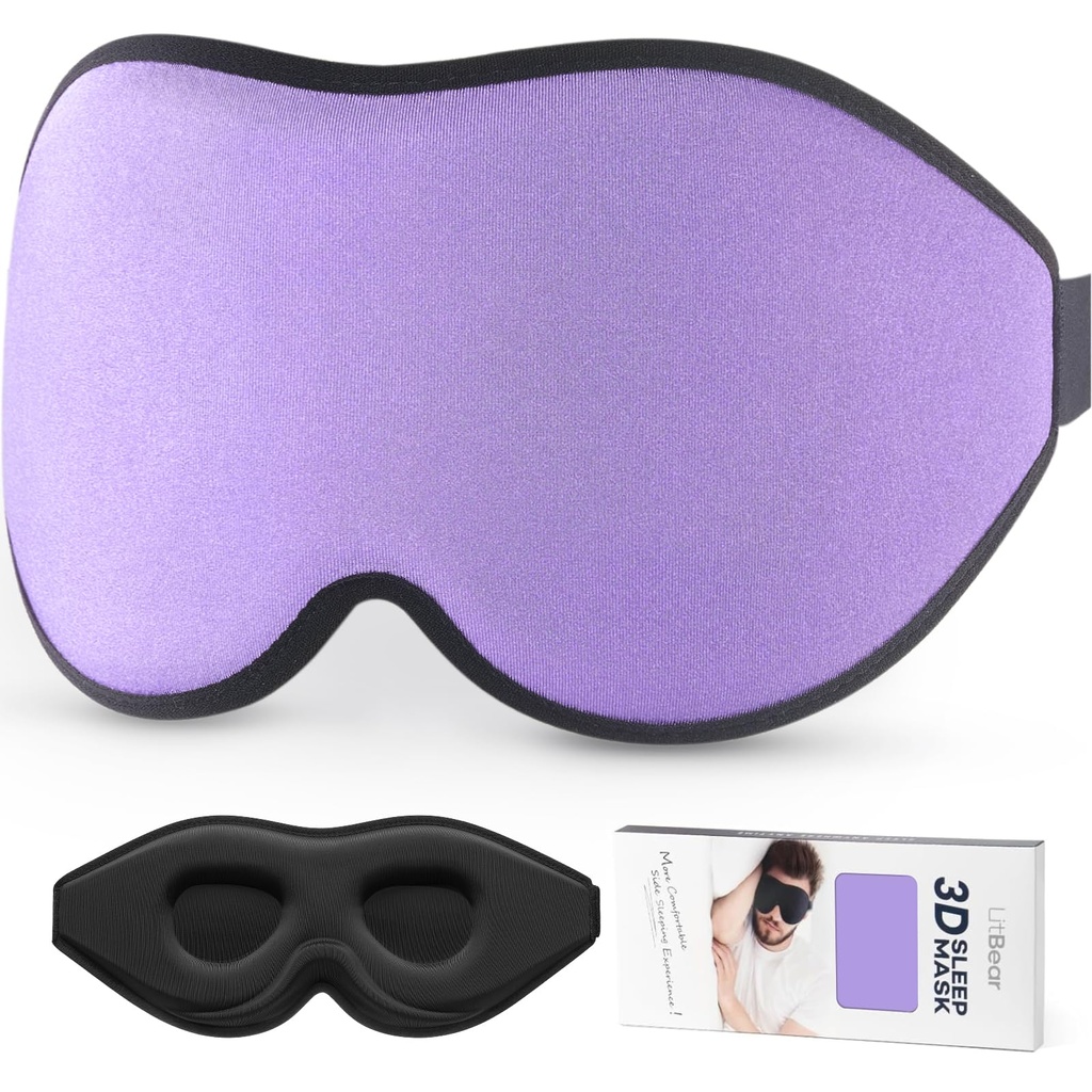 LitBear Sleep Mask for Side Sleeper Women Men, Eye Mask for Sleeping