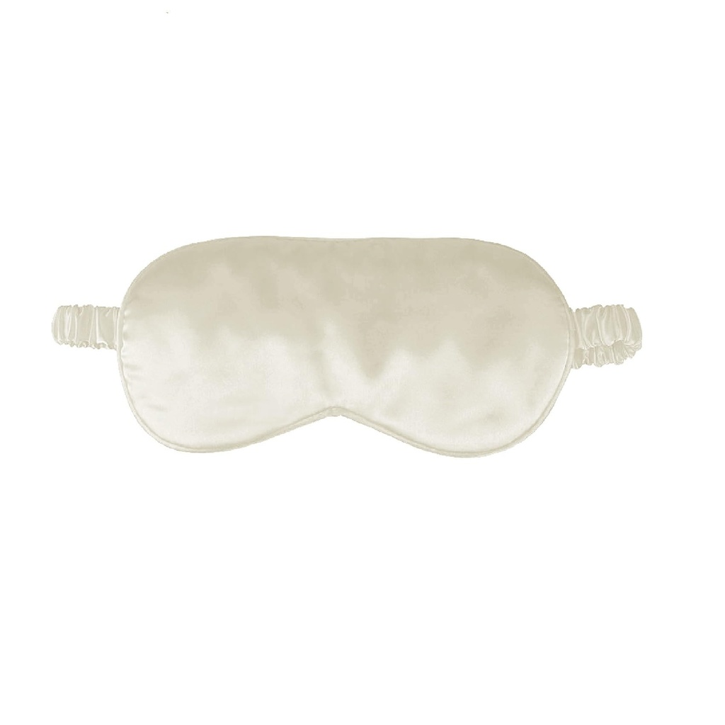 1 Pack Sleep Mask, Silk Eye Mask with Elastic Strap, Blindfold, Soft Silk Sleeping Mask for Girls, Women, Men (White)
