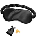 OLESILK Silk Eye Mask for Sleeping with Shading Strip for Women, Black