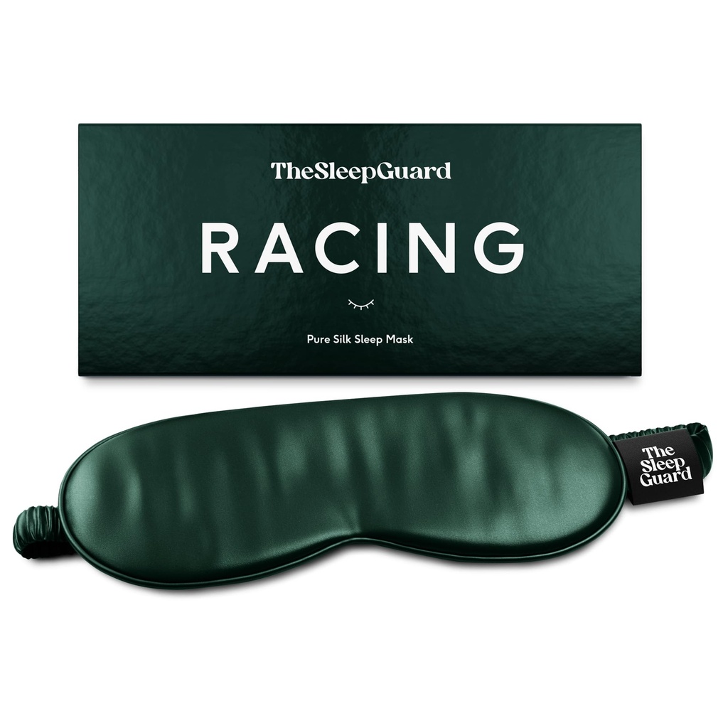 TheSleepGuard Pure Silk Sleep Mask [100% 6A Mulberry Silk, 22 Momme] Light Blocking Travel Essentials. Eye Masks for Sleeping. Black Oeko-Tex Blindfold. Eye Covers for Men & Women