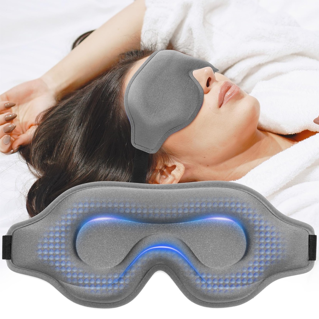 3D Blackout Weighted Eye Mask for Sleep, Eye Cover for Men Women, Gray