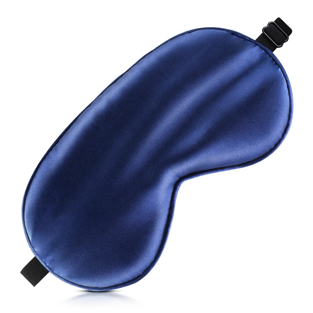 Sleep Mask Silk Eye Mask for Men Sleeping Mask, Adjustable Elastic Strap for Night Shading Sleep Mask, Soft and Comfortable for Both Men and Women (Dark Blue)