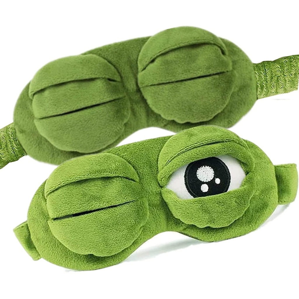 2 PCS Sleep Mask for Girls Women Men Kids Funny Cute Contoured Blackout Frog Cat Dog Animal 3D Sleep Eye Mask for Sleeping