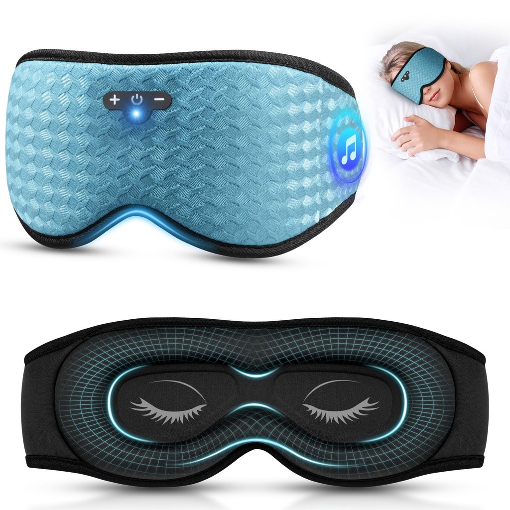 3D Sleep Mask with Bluetooth Headphones, Adjustable Bluetooth Eye Mask