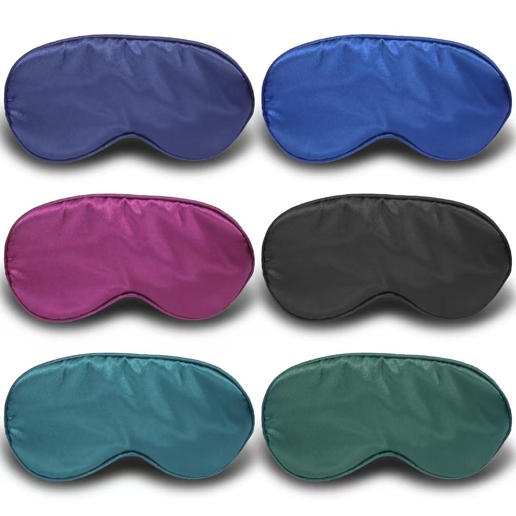 Silk Sleep Mask 6 Pack - Soft, Breathable, Reduces Puffy