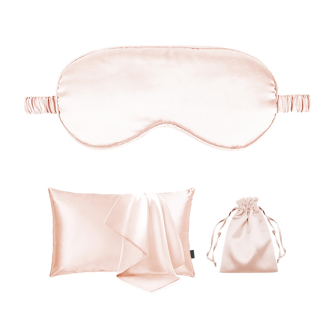 3Pcs Satin Eye Mask Silky Sleep Masks Pillowcase Similar to Silk Pillow Cases Soft and Breathable for Sleeping Gifts