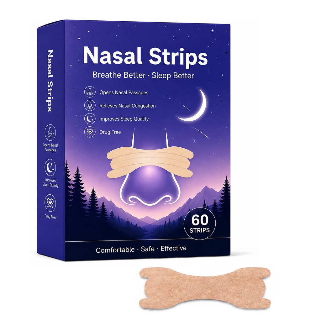 Extra Strength Nasal Strips for Snoring and Nasal Congestion Relief 60PCS
