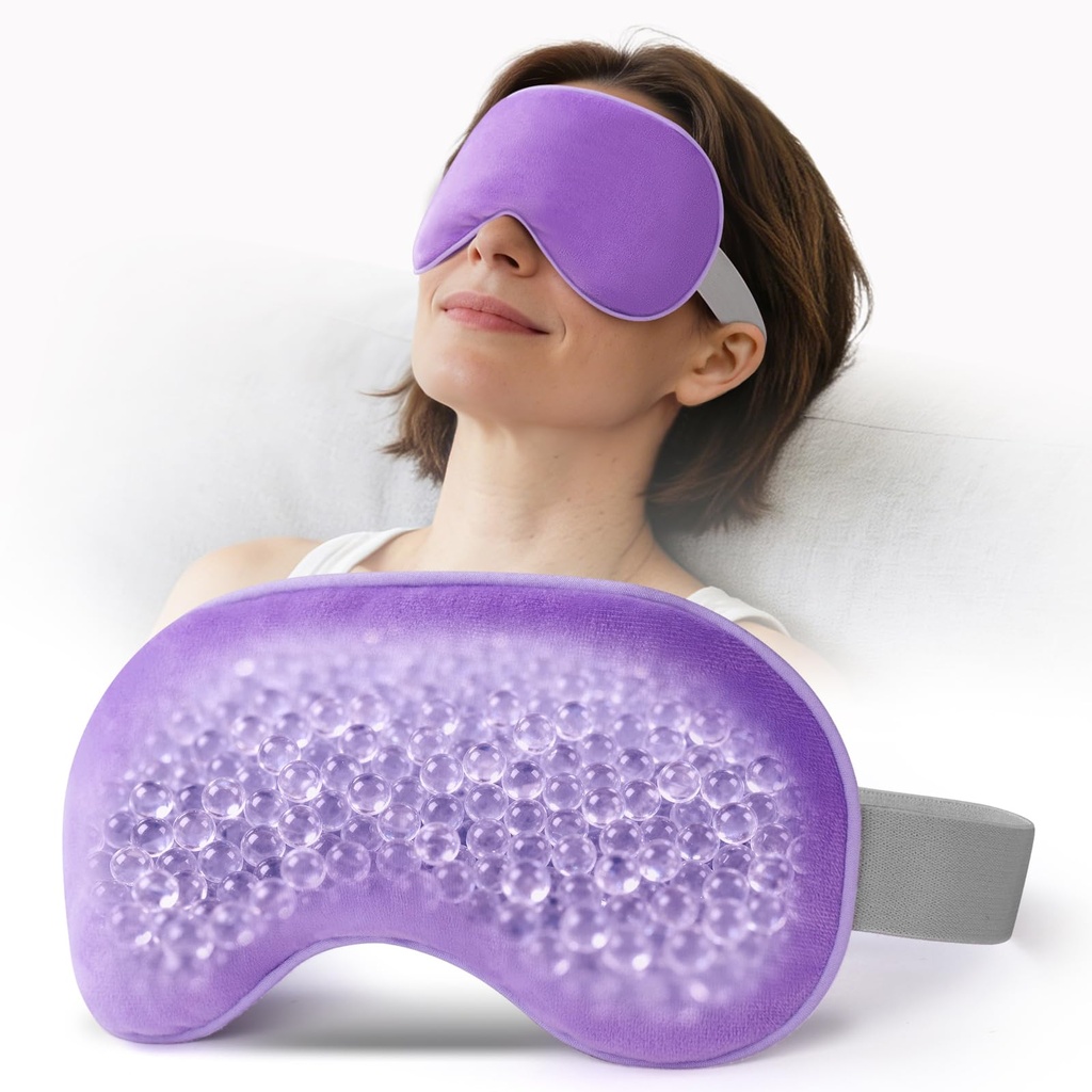 Umisleep Heated Eye Mask, Microwavable Moist Heat, Warm Compress, Purple