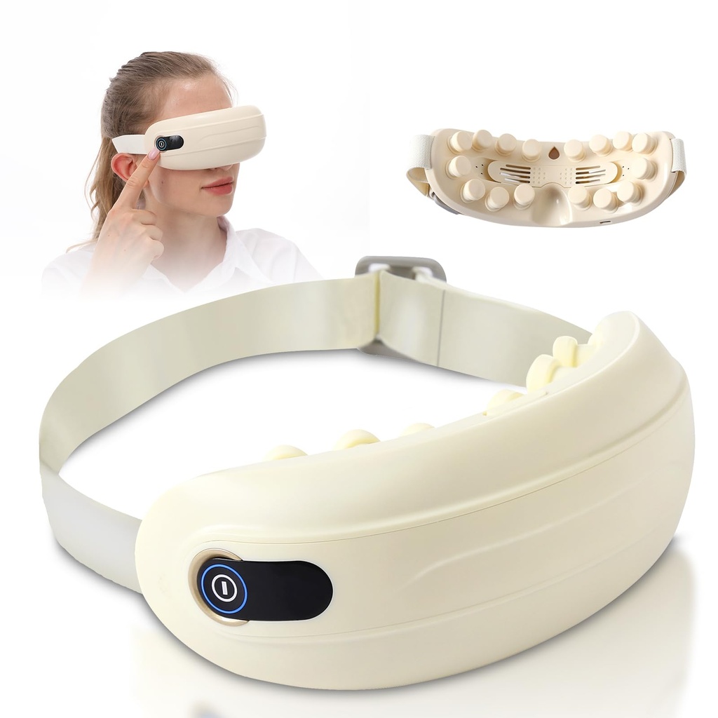 Steam Eye Massager with Heat, 4 Modes of Vibration Massage with Bluetooth Music - Electric Massager Lightweight & Portable, Relieves Fatigue, Type-C Fast Charging, Gifts