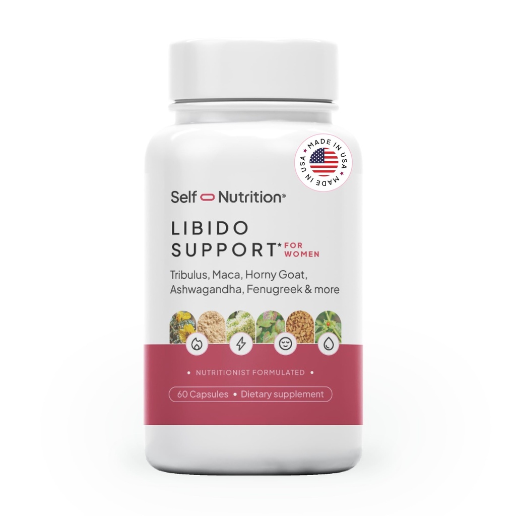SELF NUTRITION Libido Booster for Women, Sensitivity & Desire - Third-Party Tested - Horny Goat, maca, tribulus, ashwagandha & More - Vegan, Made in USA, 60 Capsules.