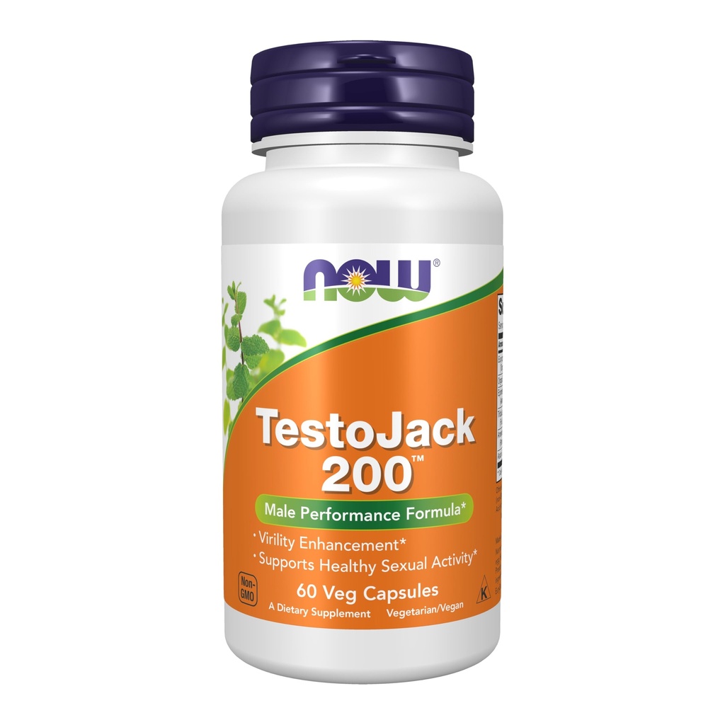 NOW Foods Supplements, TestoJack™ 200 with Tongkat Ali, Tribulus, Maca and Horny Goat Weed, 60 Veg Capsules