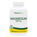 Natures Plus 镁 - 200 mg, 180 片 - 蔬菜, Gluten Free - 180 服务