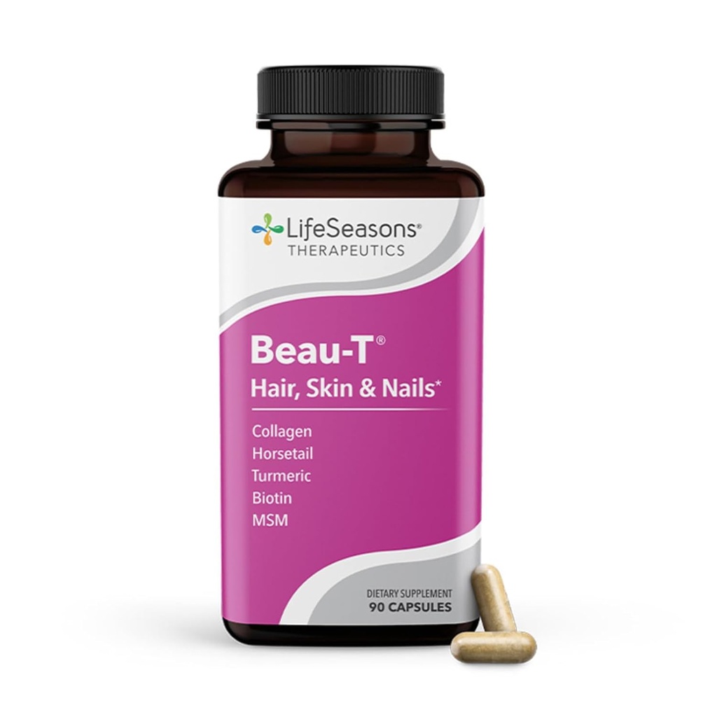 LifeSeasons Pausitivi-T with Beau-T & Ageless Skincare - Menopause Support Supplement - Relief for Hot Flashes, Hormone Imbalance & Night Sweats - Sage, Chasteberry, Soy Isoflavones & Black Cohosh