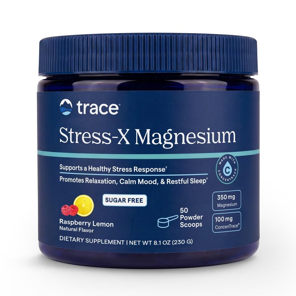 Trace Minerals Stress-X Magnesium Powder, 350mg, Raspberry Lemon, 8.1 oz