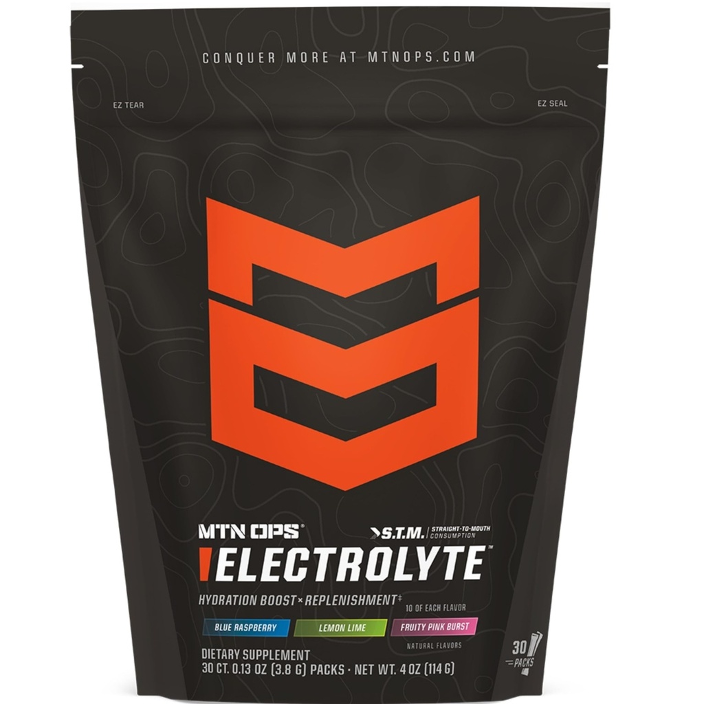 MTN OPS 电解片粉包、无糖水解包、无胶水解包、电解片包、STM “Straight to Mooth”- 3 Flavors, 30 Packs