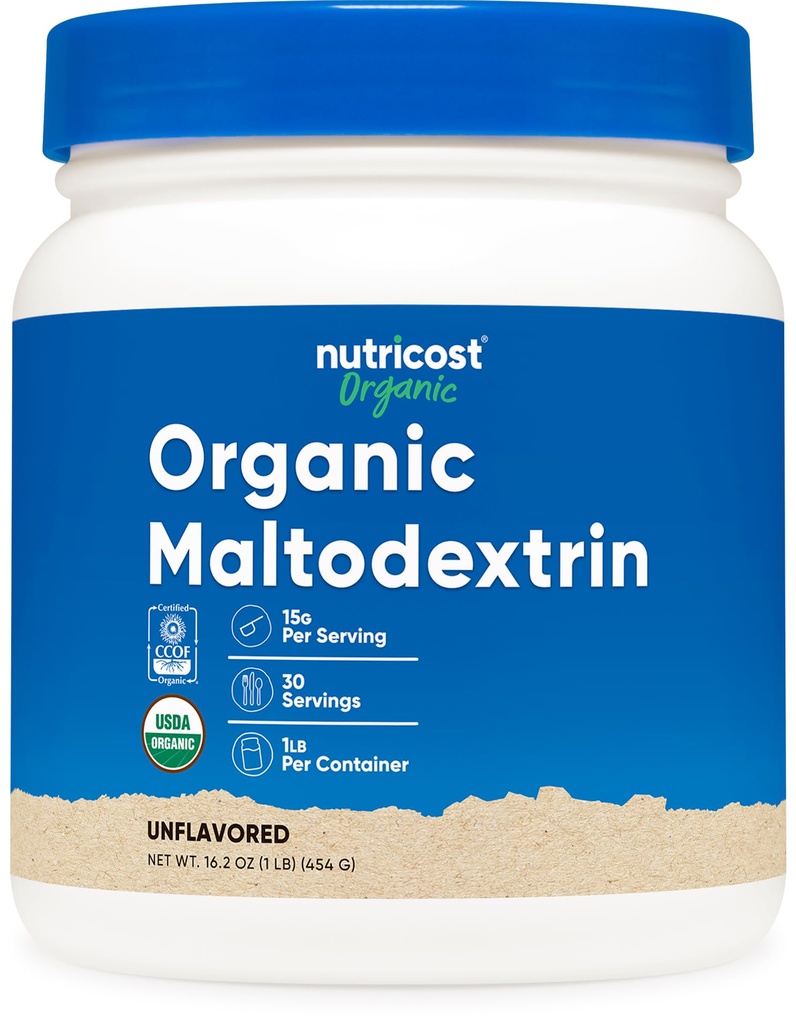 Nutricost Organic Maltodextrin Powder 1lb - Gluten Free, Non-GMO