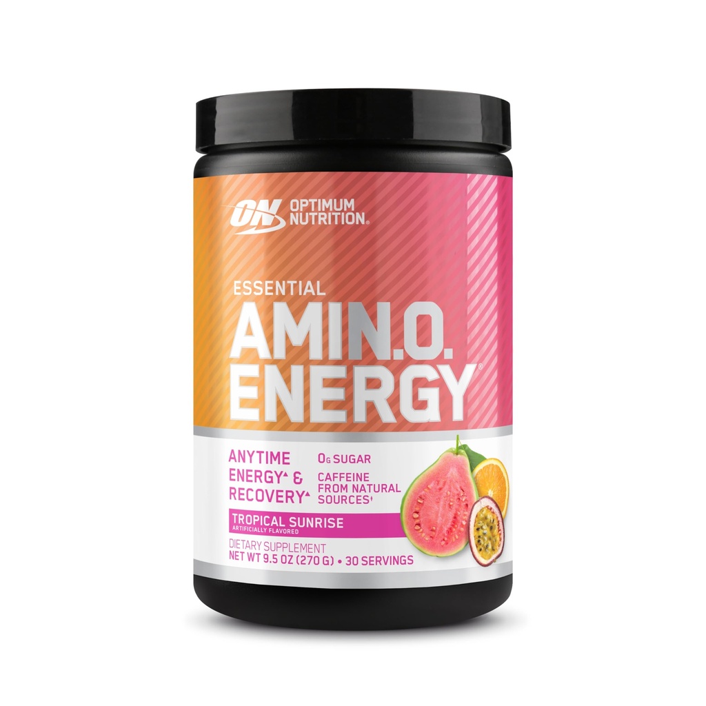 Optimum Nutrition Amino Energy - Pre Workout with Green Tea, BCAA, Amino Acids, Keto Friendly, Green Coffee Extract, Energy Powder - Tropical Sunrise, 9.5 Ounce, 30 Servings (Packaging May Vary)