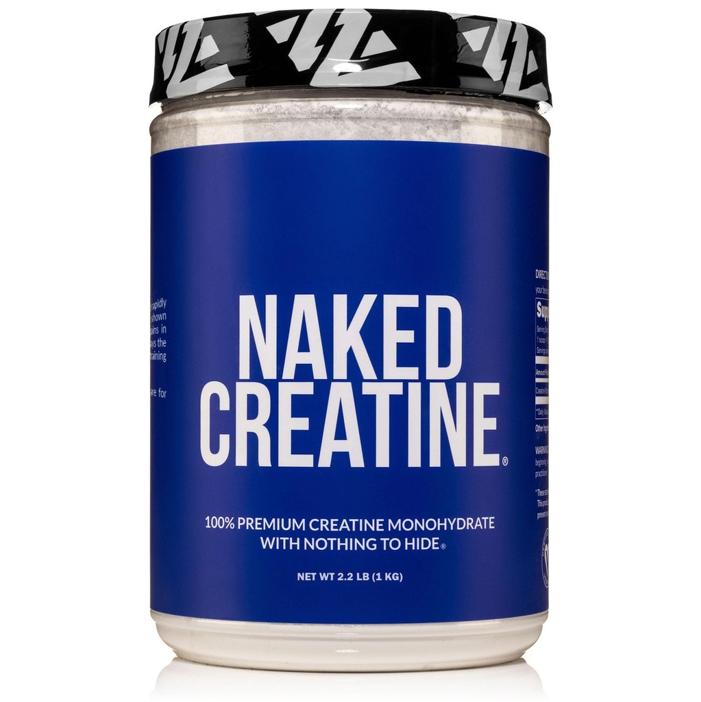 NAKED Pure Micronized Creatine Monohydrate – 200 Servings, 1,000g Bulk – NSF Certified, Vegan, Non-GMO, Gluten & Soy Free - Muscle Building, Strength Training, Gym & Fitness Supplement