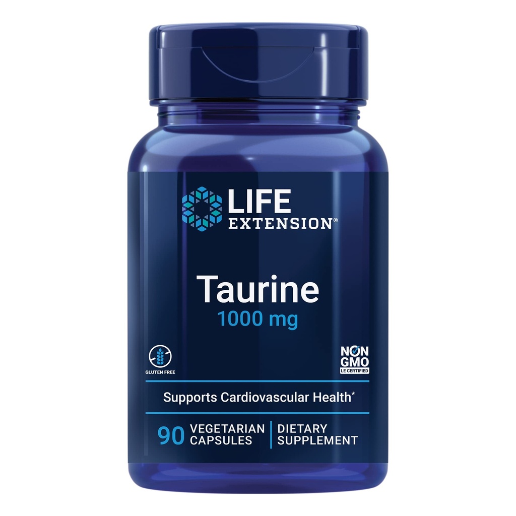 生命延长Creatine Capsules和Taurine补充剂Bundle -- -- 120 Creatine Capsules促进力量和1000mg Taurine促进心脏健康