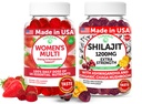 Lunakai 美国制造了多维塔明和Shilajit Gummys Bundle – 能源、免疫和生命力支持 – 自然分裂 – 60 非GMO Gummys 每人
