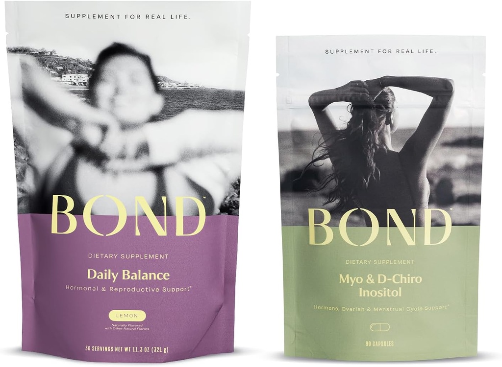 BOND 每日平衡和Myo-Inositol & D-Chiro Inositol Capsules Bundle: 荷尔蒙平衡和对妇女的健康支持