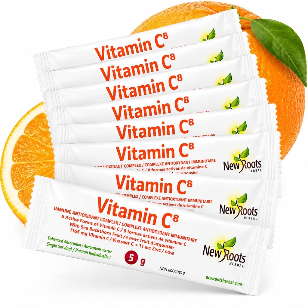 Vitamin C8 Powder Immune Support (30 Sachets) Delicious drink with 8 Different Forms of Vitamin C, Electrolytes, Bioflavonoids & Green Tea for Maximum Absorption & Antioxidant Defense