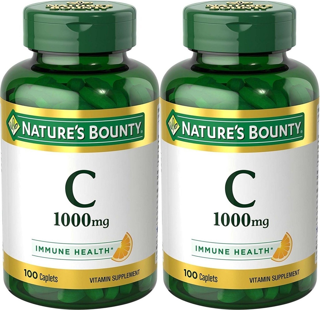 自然丰产维生素C,1000mg,支持免疫健康,100卡普(2包)