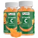 成人维生素C 蛋白质 - 250 mg 橙色火焰维生素C Gummy - 成人维生素C 厨师Imune Gummys - 免疫支持补充 - Kosher, Halal, Gluten Free (200 Counter), 2 Pack