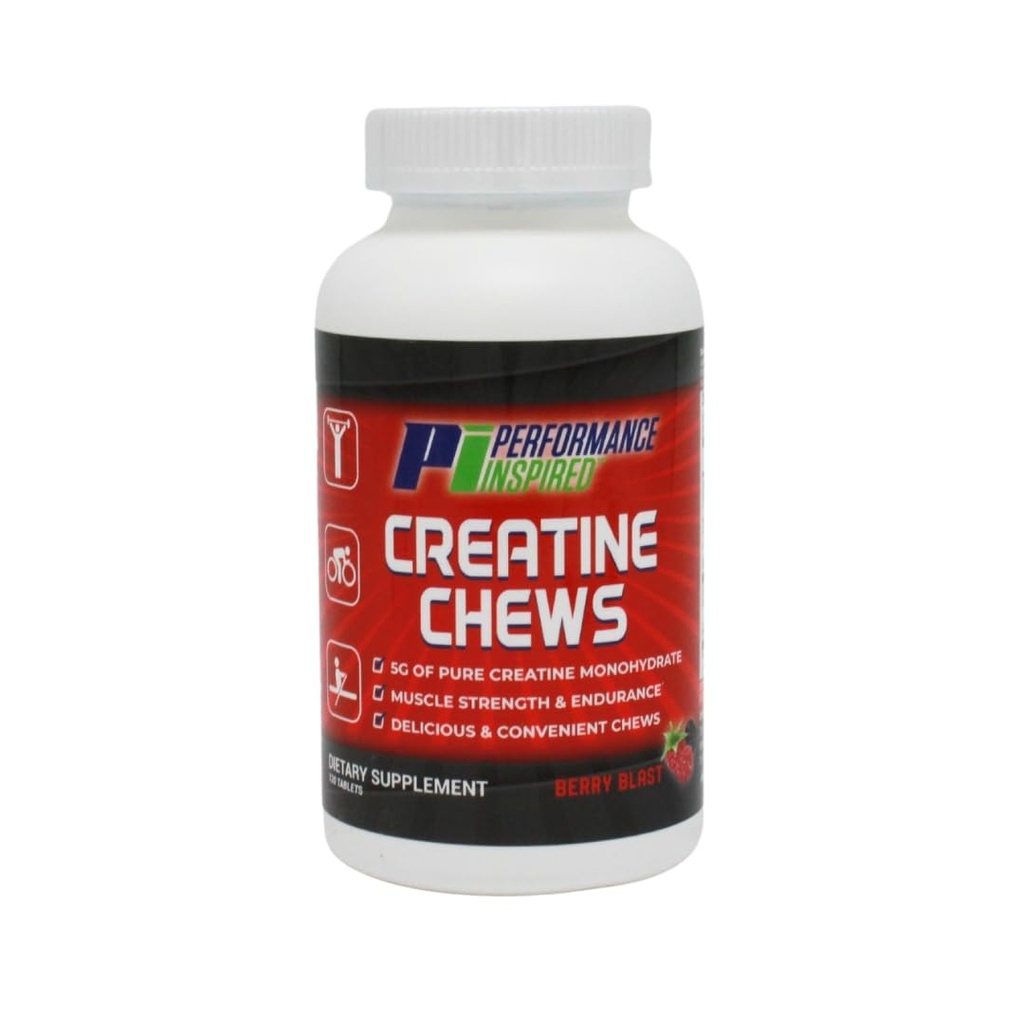 Performance INSPERED 营养 克丽亚汀 楚菜 – 5g 克丽亚汀 单水合物 – 支持肌肉生长与复苏 – Berry Blast Flavor – 120 Counter