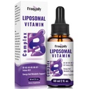 Liposomal Vitamin B 复杂液态亚语 B 复合维生素补充剂 女性男性强化吸收 甲基化 B12,B1,B2,B3,B5,B6,Folate,Biotin for Energy and Immune Support-2.0 oz