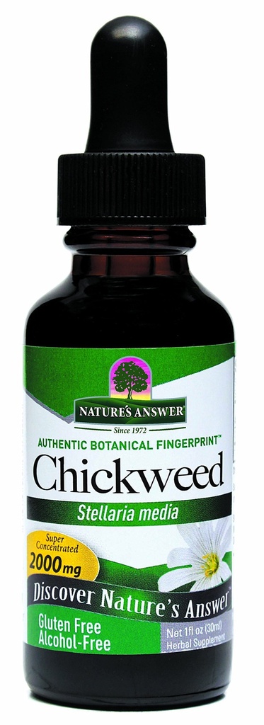 Nature's Answer Alcohol-Free Chickweed Stelleria Media 2000mg 1oz Extract | Herbal Supplement | Promotes Digestion | Non GMO, Kosher, Gluten Free, Vegan | Single Count