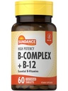 Sundance Vitamin B-Complex 与 B-12 与 60 张平板 – 高概率 – 蔬菜,非GMO 和 Gluten 免费补充